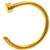 Gold-Tone Steel Flat Disc Nose Ring Hoop (22g-18g)