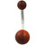 Double Ball Organic Cherry Red Wood Belly Ring 