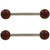 PAIR - Organic Cherry Wood Ball Nipple Barbells 14g