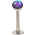 Purple Opalescent Glitter Dome Steel Labret Bar 16G