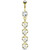 Four Heart CZ Waterfall Gold-Tone Belly Ring