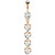 Four Heart CZ Waterfall Rose Gold-Tone Belly Ring