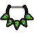 Green Quinary Teardrop Black Septum Clicker