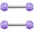 PAIR - Violet Ferido Ball Nipple Barbells 14G 9/16"