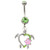 Green Heart Shaped Turtle Belly Ring