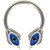 Blue Evil Eye Horseshoe Ring Circular Barbell