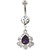 Victorian Inspired Purple Teardrop Dangle Belly Ring