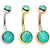 Double Ball Green Opalite Belly Ring