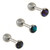 3-Pack Set Abalone Dome Cartilage Stud Barbells