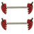  PAIR - Broken Devil Heart Nipple Barbells