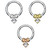 Removable Crystal/Beads Cut Ring Hoop - 18G/16G