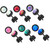 4mm Synthetic Opal Black IP Steel Stud Earrings 