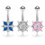 CZ Assortment Cluster Steel Belly Ring