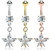 Marquise CZ Gemmed Flower Dangle Belly Ring