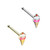 2-Pack Set Ice Cream Cone Nose Ring Studs 20G