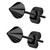 Spike Top Black IP Steel Stud Earrings 