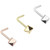3-Pack Set Pyramid Design L-Shaped Nose Rings