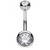 Double Jeweled Titanium Int. Threaded Belly Ring