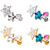 Double Star Sparkle Steel Cartilage Helix Stud 18G