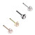 4-Pack Set Blooming Rose Nose Ring Bone Studs