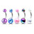 5PC Value Pack Metallic AB Tint Ball Belly Rings