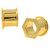 Hexagon Front Goldtone PVD Double Flared Tunnels 