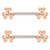 PAIR - Lucky Clover Steel Nipple Ring Barbells