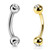 2PC Set Two Colors Double Jeweled Eyebrow Rings