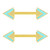 PAIR - Two Color Triangle Steel Nipple Ring Barbells