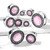 Faceted Pink Center Shield Steel Screw-Fit Plugs (2g-1")