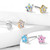 6PC Value Pack Five-CZ Flower Top Steel Nose Rings 