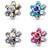 4PC Value Pack Crystal Flower Dermal Anchor Tops