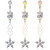 Double Rhombus Flower Dangle Steel Belly Ring