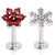 2PC Snowflake & Flower Top Steel Labret Monroe Studs