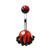 Black Skeleton Claw & Red Ball Steel Belly Ring