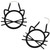 Matte Black Cat w/Whiskers Steel Plug Hoop Earrings
