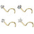 4PC CZ Shapes Steel Nose Screw Rings 20G