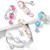 Top Down Triple Opalescent Glitter Steel Belly Ring