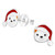 Santa Hat Panda Bear 925 Sterling Silver Stud Earrings