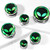 Green/Black Alien Hologram Screw-Fit Tunnels (2g-5/8")