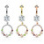 Floral Circle Dangle Steel Belly Ring
