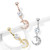 Teardrop Crescent Dangle Steel Belly Ring