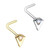 2PC Triangle Dazzle Steel Nose Rings (Bone/L-Shaped)