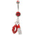 Red Puckered Lips & Lipstick Dangle Belly Ring