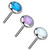 Flat Bezel Set Opal Push-in Titanium Top (Use with Threadless Posts)