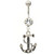 Clear Vintage Steel Anchor Belly Ring