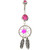 Dream Catcher Web & Feathers Pink Belly Ring