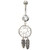 Dream Catcher Web & Feathers Clear Belly Ring