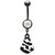 Black and White Striped Anchor Titanium Belly Ring