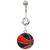 Black and Red Basketball Dangle Belly Ring